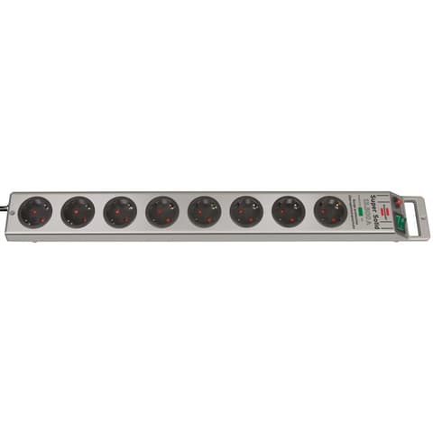 BRENNENSTUHL Super-Solid 13.500A extension socket with surge protection 8-way silver 2.5m H05VV-F 3G1.5