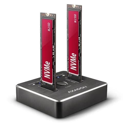 AXAGON ADSA-M2C dual M.2 NVMe SSD CLONE MASTER dock
