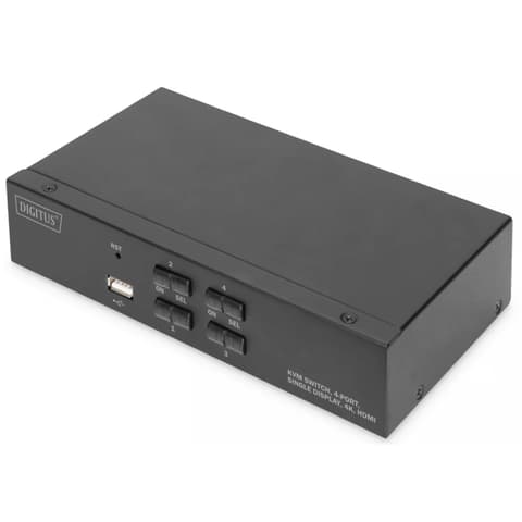 DIGITUS DS-12880 KVM Switch 4 Port Single Display 4K HDM