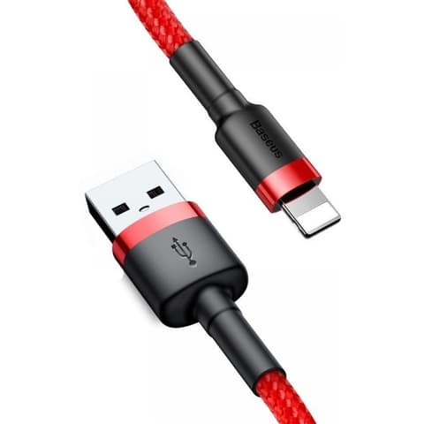 BASEUS USB Lightning Töltő/adatkábel Piros 3m CALKLF-R09