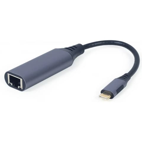 GEMBIRD A-USB3C-LAN-01 USB 3.1 Type C UTP transformator 15cm 1Gbps sivo