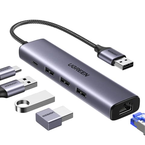 UGREEN 60554 adapter USB-A hub ezüst