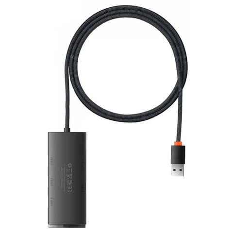 BASEUS Lite Series 4 az 1-ben USB - 4x USB 3.0 hub 1m fekete