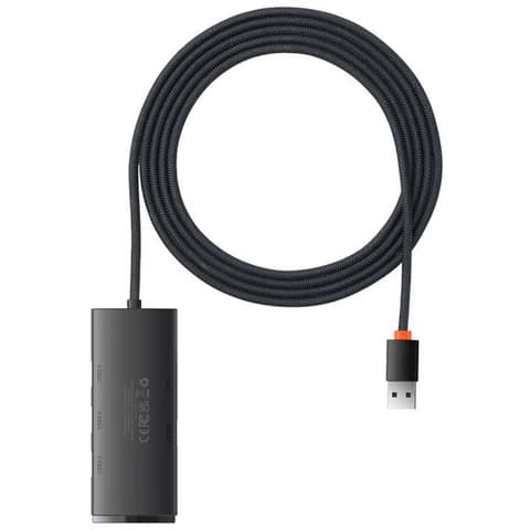 BASEUS Lite Series 4 az 1-ben USB - 4x USB 3.0 hub 2m fekete