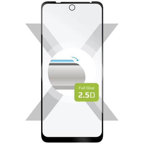 FIXED 2.5D Full Cover Tempered Glass screen protector Motorola Moto E30 schwarz