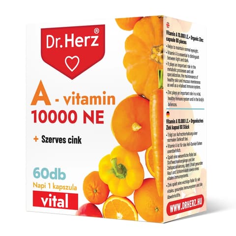 Dr Herz Dr.herz a-vitamin 10000NE+szerves cink capsule 60 pcs