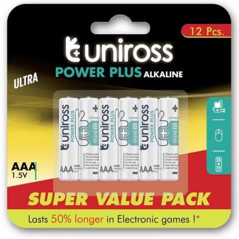 UNIROSS Power Plus mikro ceruza elem (AAA) 12db