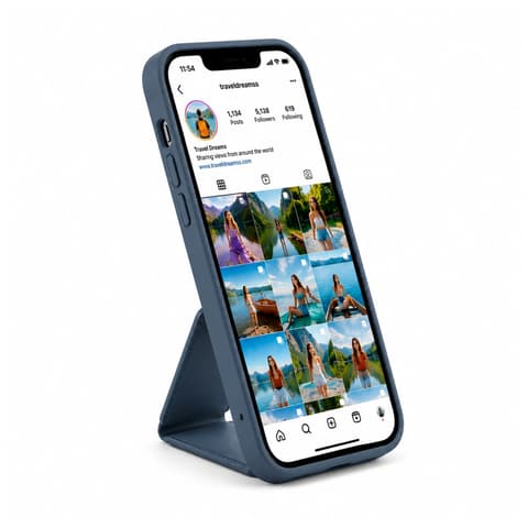 CELLECT TPU+PC Gumirana back plates kickstand iPhone 14 Pro Max tamno plavo