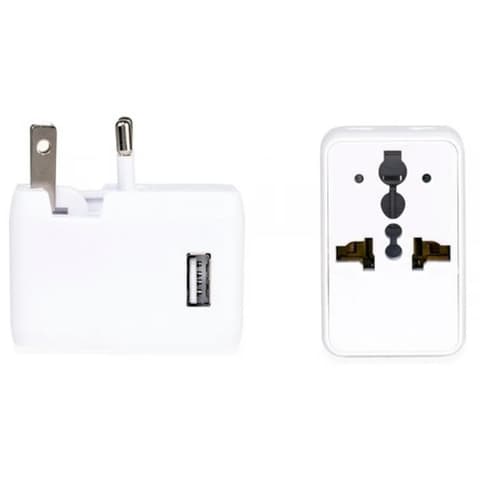 KIKKERLAND UL08-EU kocka utazó hálózati adapter USB csatlakozóval fehér