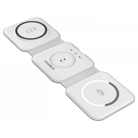 CHOETECH T588-F 3 in 1 Vezeték nélküli mágneses töltőállvány fehér