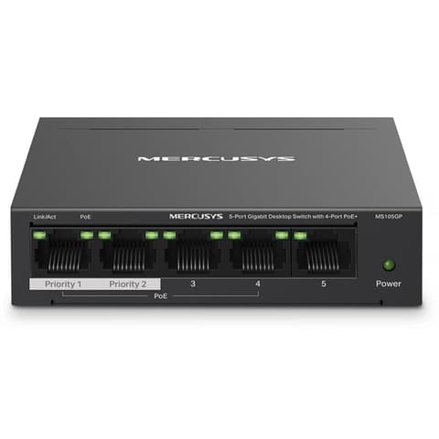 MERCUSYS MS105GP 5-Port Gigabit Desktop Switch with 4-Port PoE+