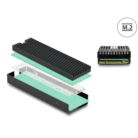 DELOCK Hűtőborda M.2 SSD 2280-hoz fekete