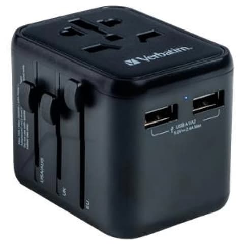 VERBATIM UTA-01 Putnik adapter univerzalno 2xUSB crno