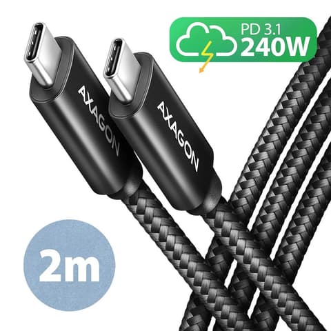 AXAGON USB 2.0 Type C veza Crno 2m BUCM2-CM20AB