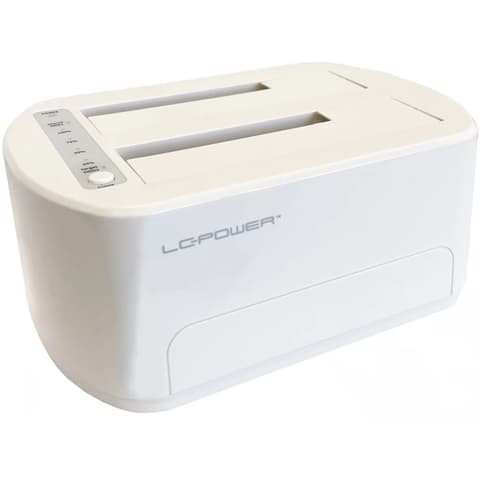 LCPOWER LC-DOCK-U3-VI andocare staţie 2x 2.5-3.5" HDD alb