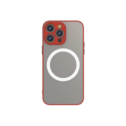 CELLECT magnetic plastic toc iPhone 15 Plus roșu-negru