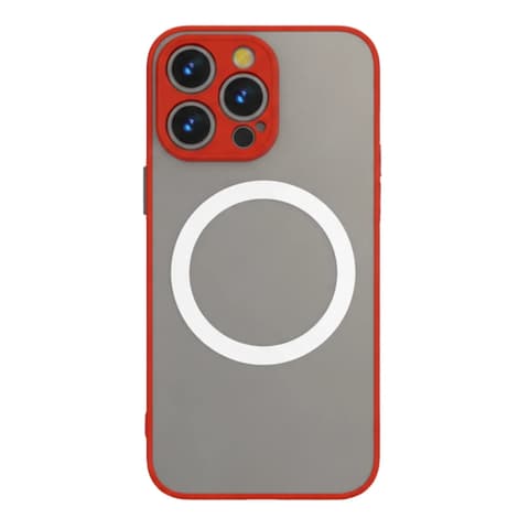 CELLECT magnetic plastic toc iPhone 15 Pro roșu-negru