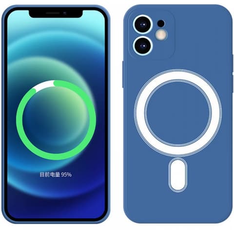 CELLECT Magnetisch Silizium Hülle iPhone 15 Pro Max Blau