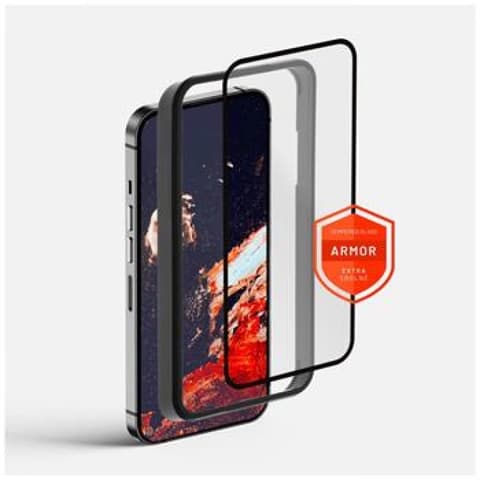 FIXED 2.5D Armor Tempered Glass aplikátorral iPhone 15 Plus crno
