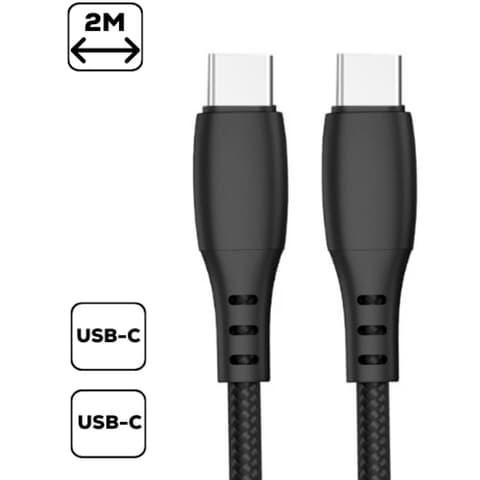 CELLECT USB 2.0 Type C Összekötő Fekete 2m MDCU-TYPEC-TYPEC2-BK