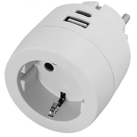 COMMEL 240-801 mural podloška 1x USB-A 1x USB-C bijela