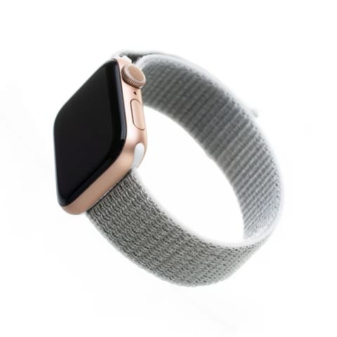 FIXED Elastic Nylon Strap for Apple Watch 42/44/45mm grau-weiß