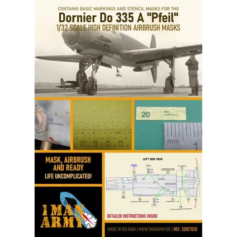 1MANARMY Airbrush maszkoló foil 1/32 Dornier Do 335 A Pfeil military aircraft model