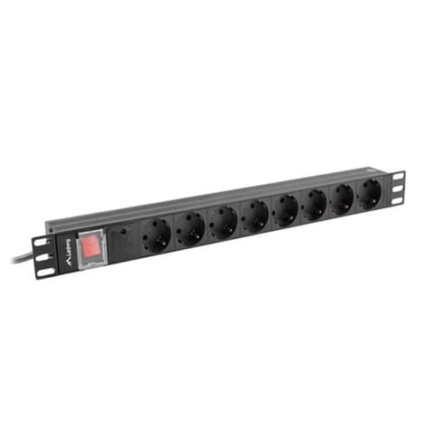 LANBERG PDU-08F-0200-BK Elosztó 8 aljzat 2m fekete kapcsolós védett