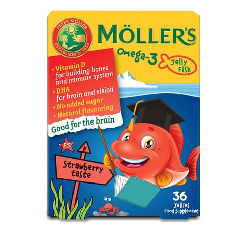 Möllers omega-3 halacska gumivitamin étrend-kiegészítő gyerekeknek d-vitaminnal eper ízesítéssel 36 db