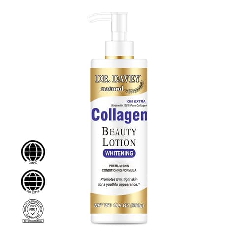 Dr. Davey natural pumpás kollagénes bőrfiatalító testápoló q10-koenzimmel 500 ml