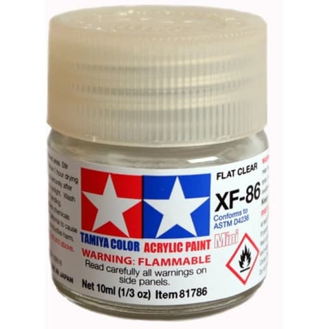 TAMIYA Mini Acrylic XF-86 Flat Clear 1
