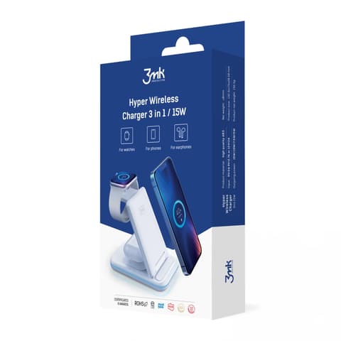 3MK Hyper 3in1 Žica bez punjač 15W bijela
