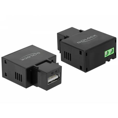 DELOCK 1 A-s negru de tip A USB încărcător portos Keystone modul