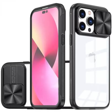 WOOZE Trendy Plastika pozadina + silikon okvir providno acrylic pozadina camera zaštita Samsung Galaxy A34 5G crno