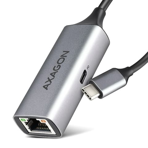AXAGON ADE-TXPD USB_C 3.2 Gen 1 UTP transformator 1Gbps sivo