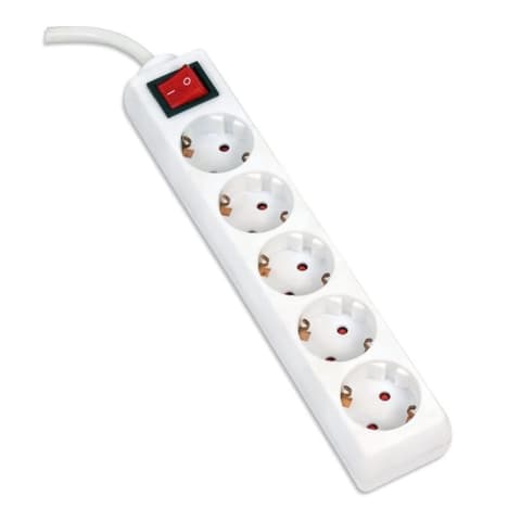 OMEGA OL5G5W Splitter 5 priză 5m alb cu comutator