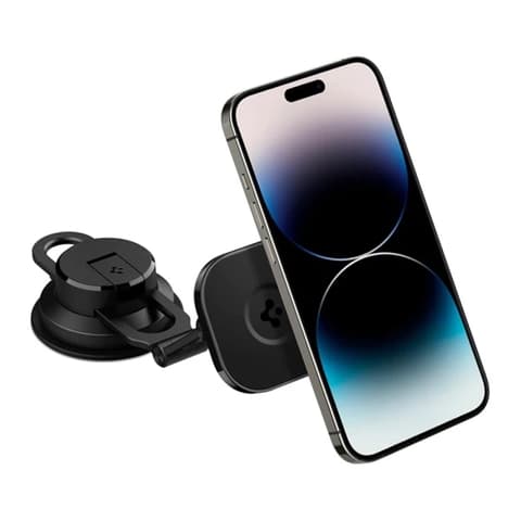 SPIGEN OneTap ITS35-3 Magsafe mágneses tapadókorongos autós tartó szélvédőre műszerfalra fekete