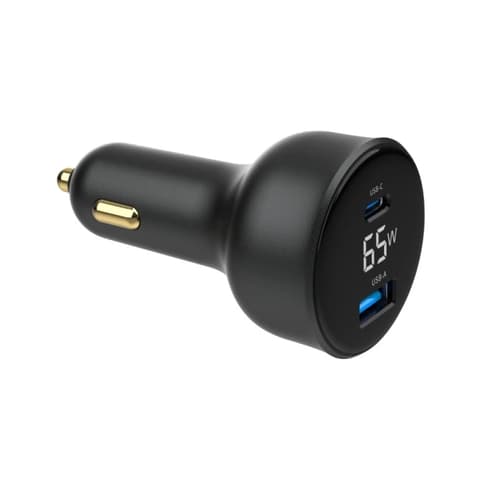 GEMBIRD Vozač punjač LCD 1xUSB 1xUSB-C 65W crno