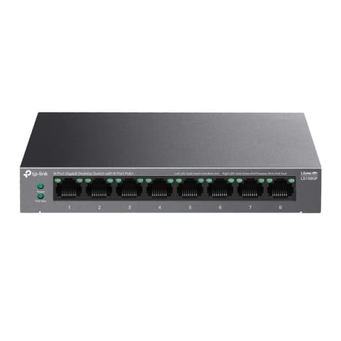 TP-LINK LS108GP 8-Port Gigabit Desktop Switch with 8-Port PoE+