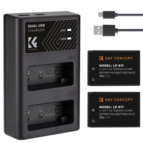 K-F CONCEPT LC-E17 töltő + 2db LP-E17 akkumulátor 1250mAh