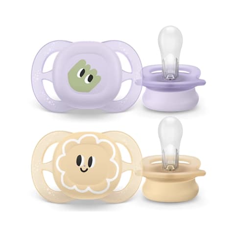 PHILIPS Avent Sooter Ultra start 0-2hó 2pcs lila-sárga