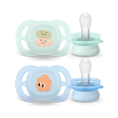 PHILIPS Avent Soother Ultra start 0-2hó 2pcs Blau Grün dachte