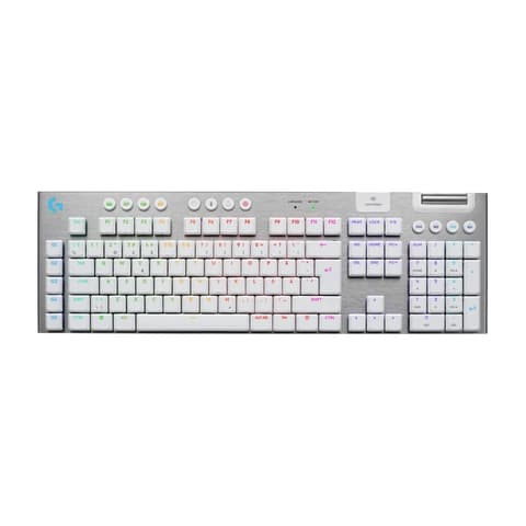 LOGITECH G915 X Lightspeed Lapos kialakítású vezeték nélküli játékhoz tervezett billentyűzet Tactile Amerikai nemzetközi fehér