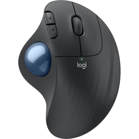 LOGITECH Ergo M575S - vezeték nélküli hanyattegér Grafitszürke + kék golyó