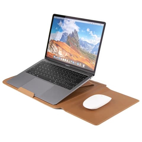 CELLECT Bőrhatású multifunkciós laptoptartó barna