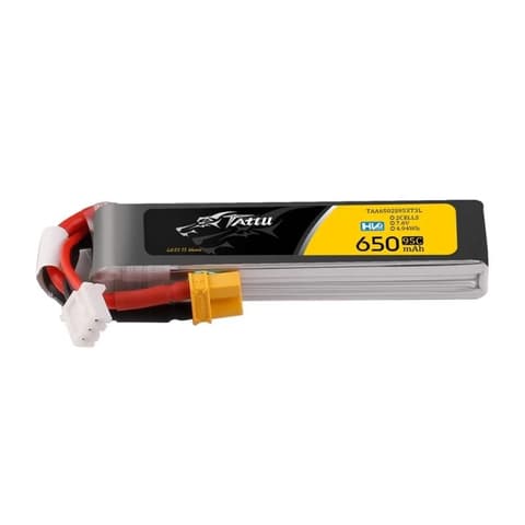 GENS ACE Tattu 2s 650mAh 95C 7.6V HV XT30 LiPo rechargeable battery