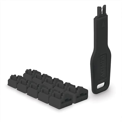 LINDY ZUB RJ-45 port blokkoló 10db kulccsal fekete