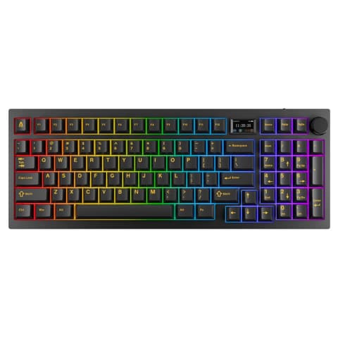 AVAX GM03 PRO 98% Gasket RGB tri-mode mechanikus billentyűzet Gateron Brown Magyar fekete