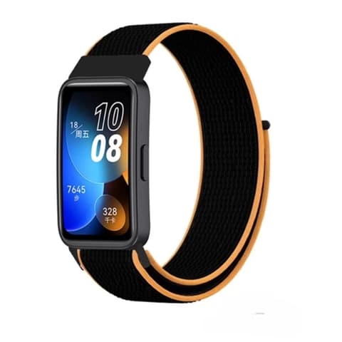 MYBANDZ Čičak tkivo sat remen Huawei Band 8 narančasto-crna