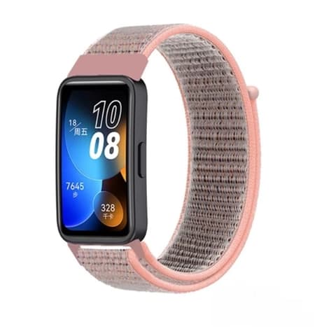 MYBANDZ Čičak tkivo sat remen Huawei Band 8 ružičasti pijesak